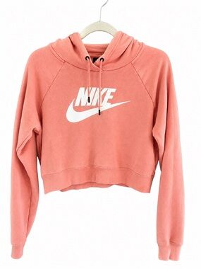 Nike Women's Cropped Hoodie - Coral Size S